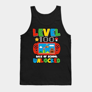 Level 100 Days Of School Unlocked Gamer Video Games Boys Tank Top